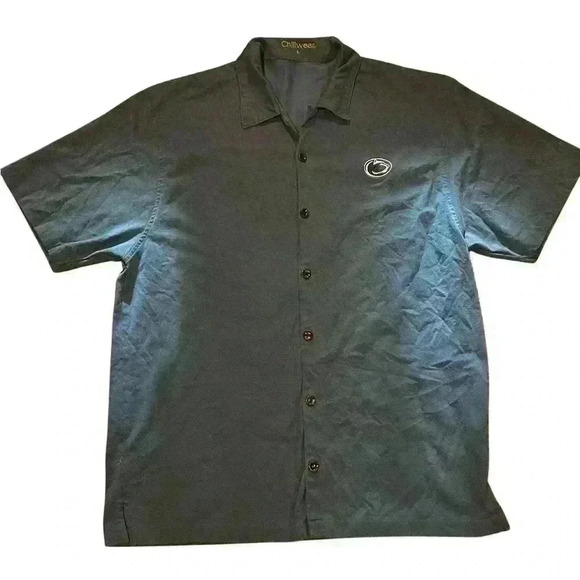 Penn State Men’s Button Up Lightweight Shirt Size Large Brand Chillwear Blue - Picture 1 of 3
